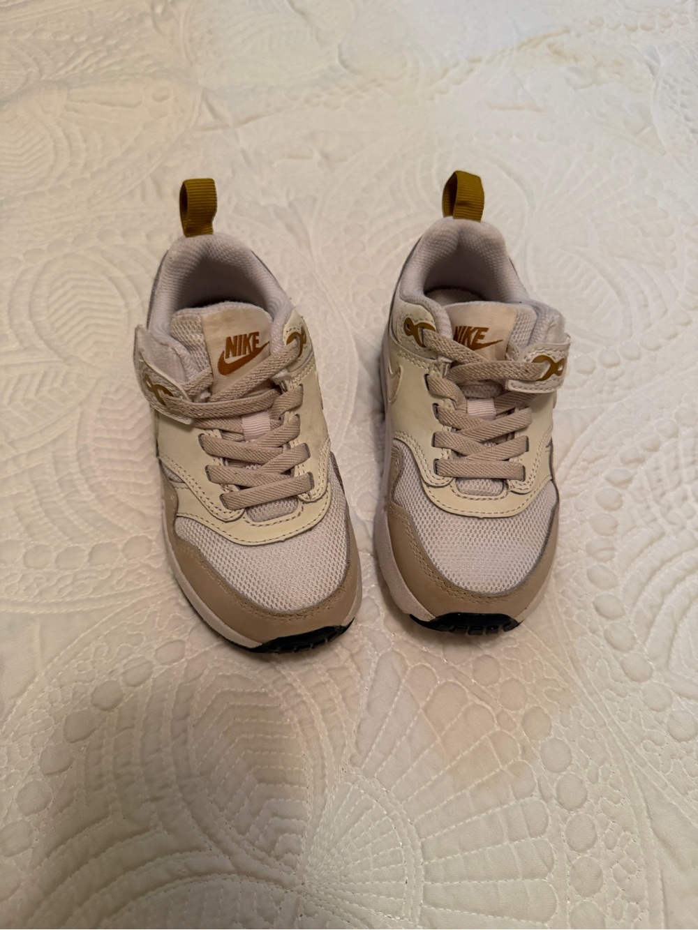 Nike Kids Cream, Beige & Gold Sneakers